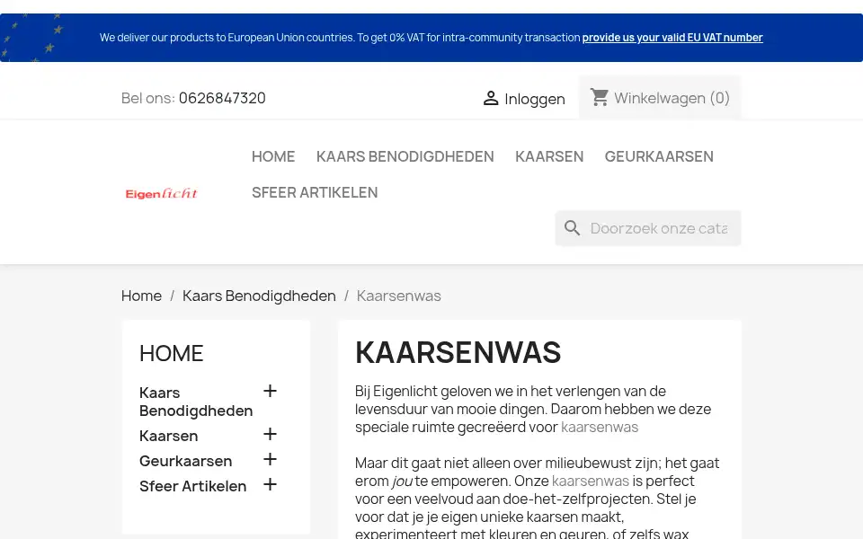 Screenshot of eigenlicht.nl