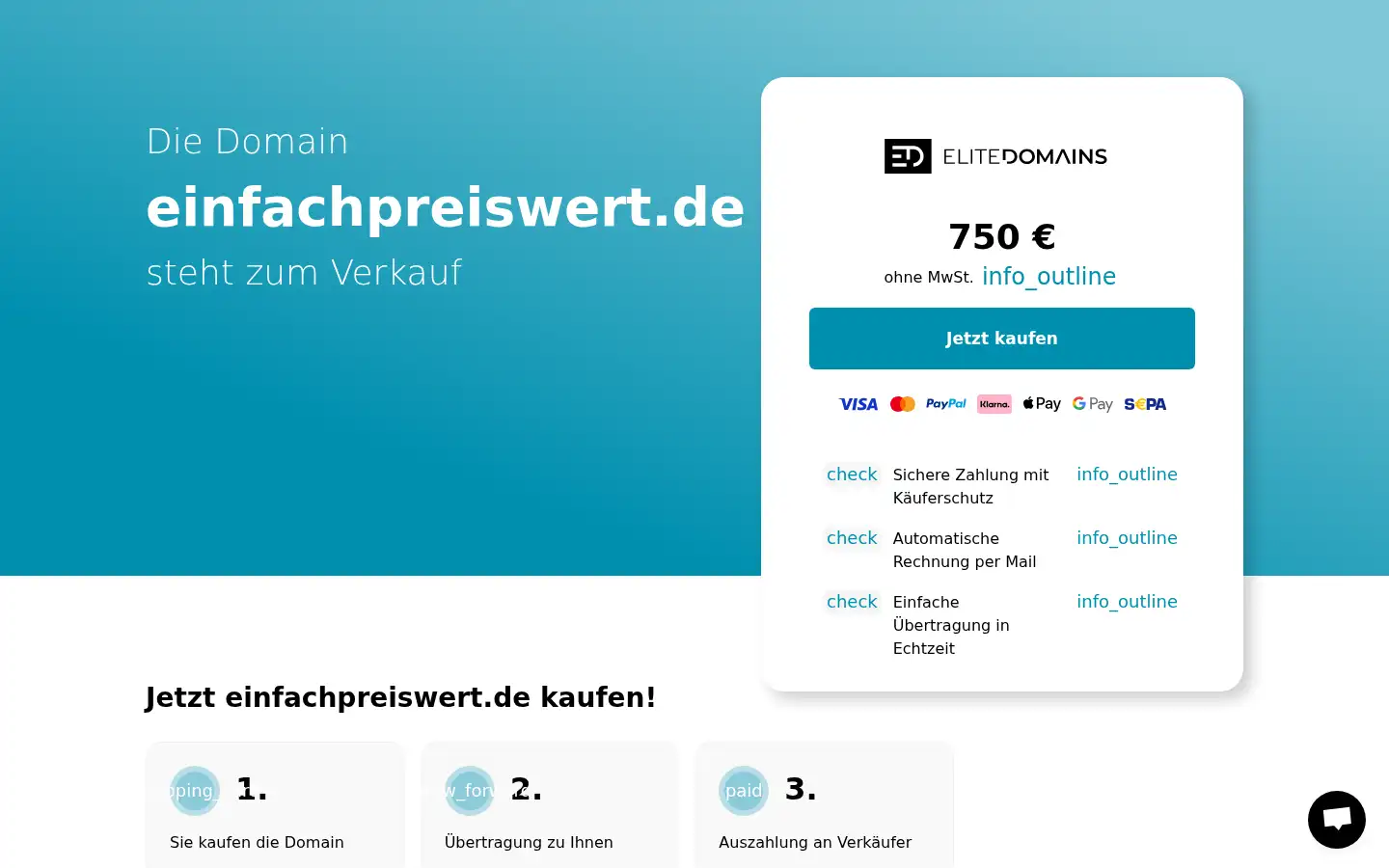 Screenshot of einfachpreiswert.de