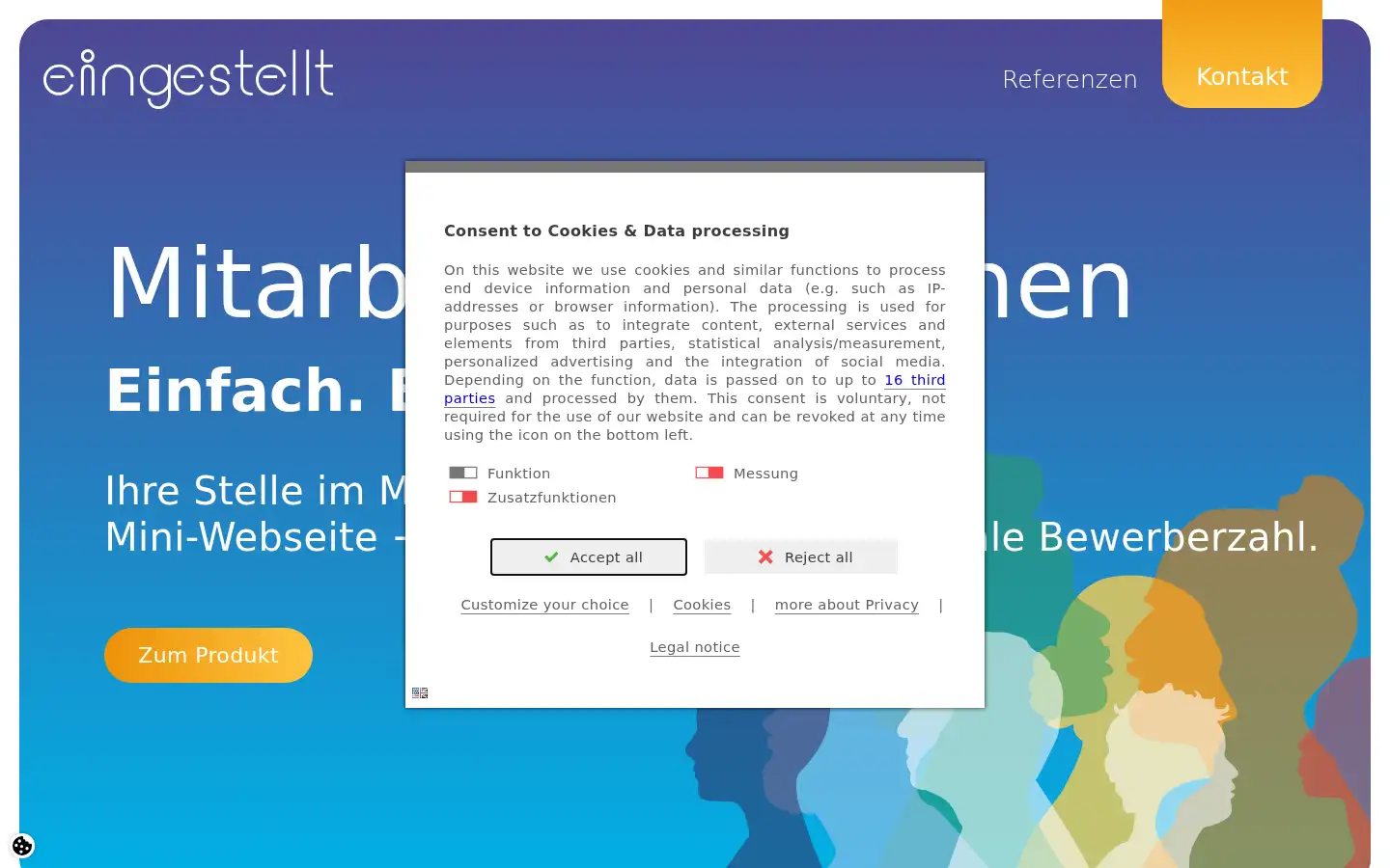 Screenshot of eingestellt.online