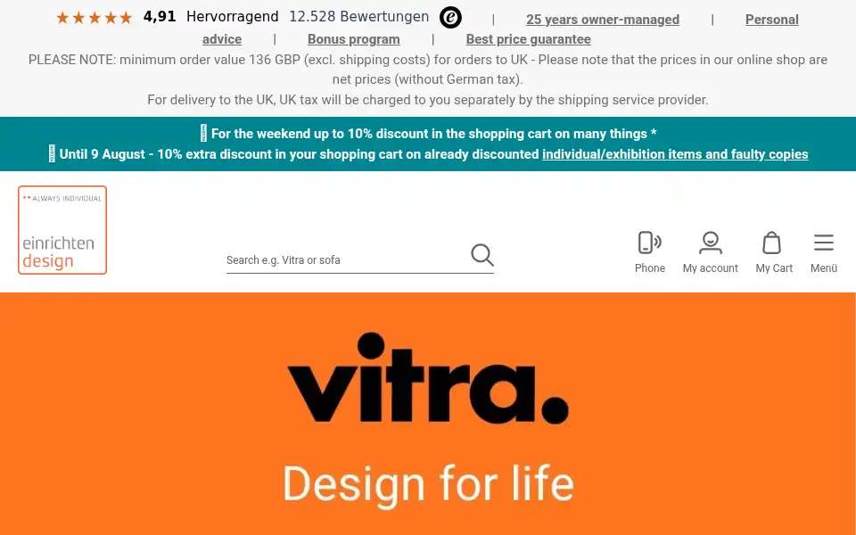 Screenshot of einrichten-design.co.uk
