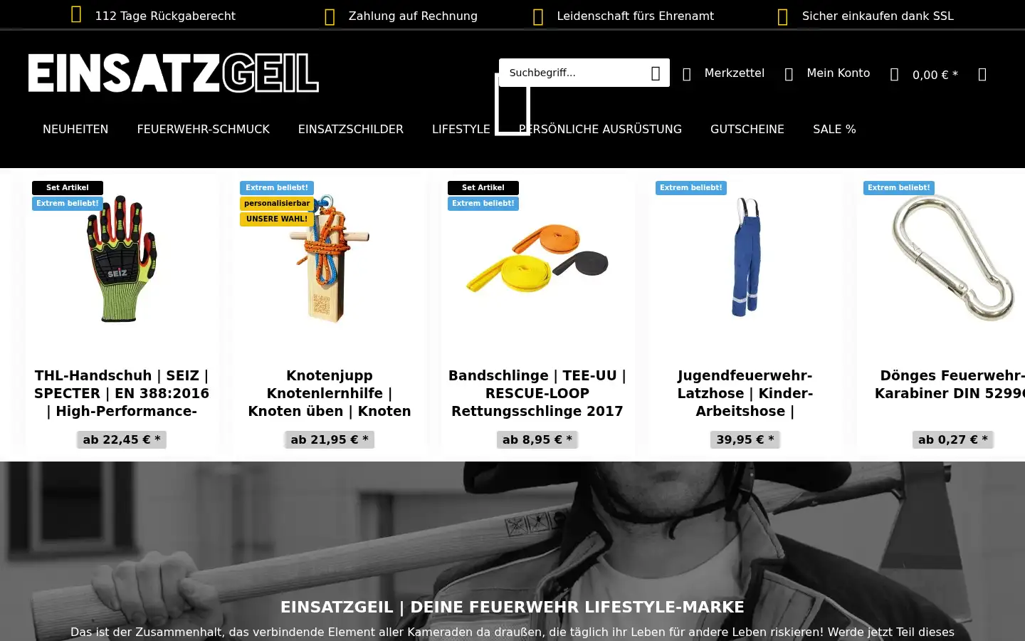 Screenshot of einsatzgeil.de
