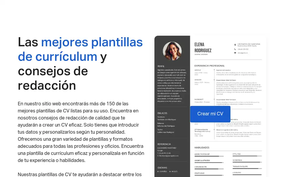 Screenshot of ejemplos-curriculum.com