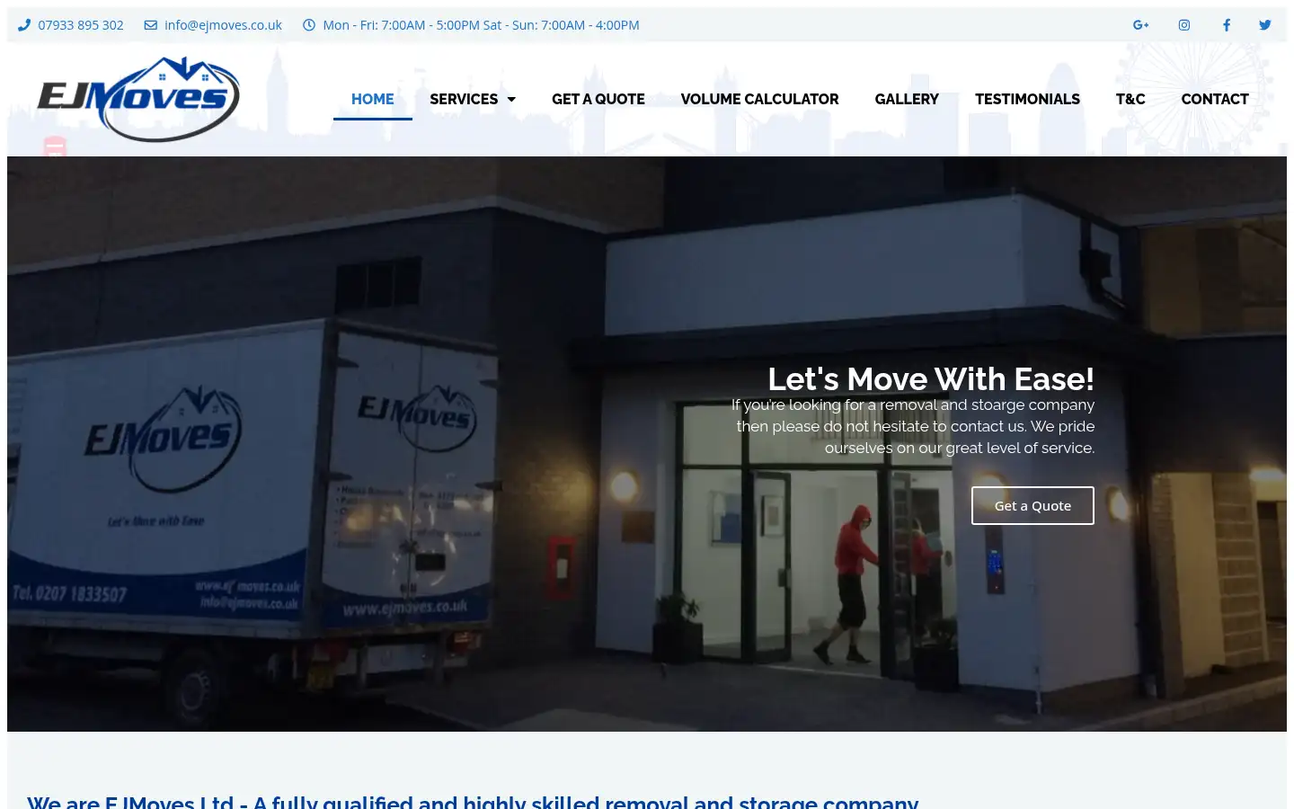 Screenshot of ejmoves.co.uk