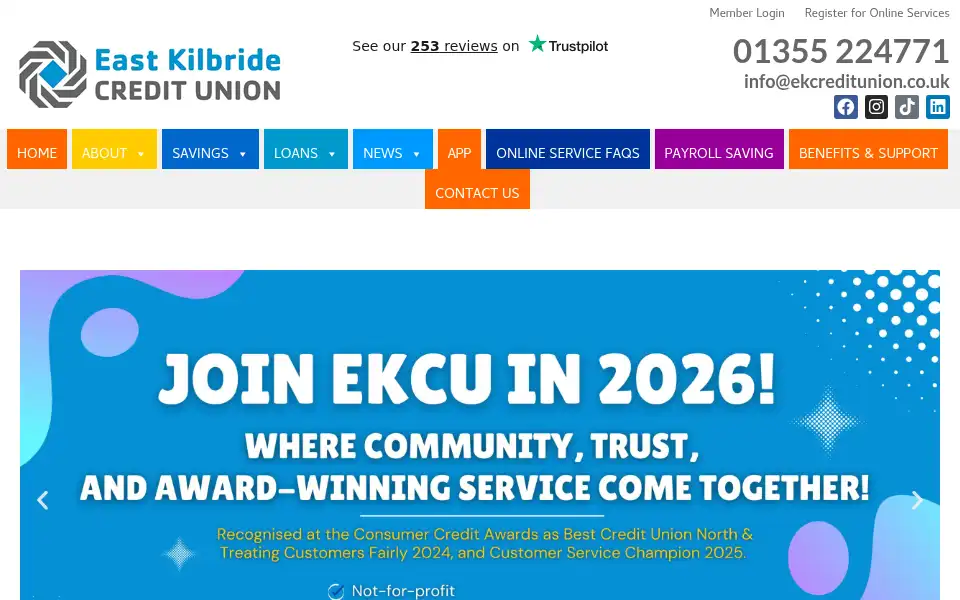 Screenshot of ekcreditunion.co.uk