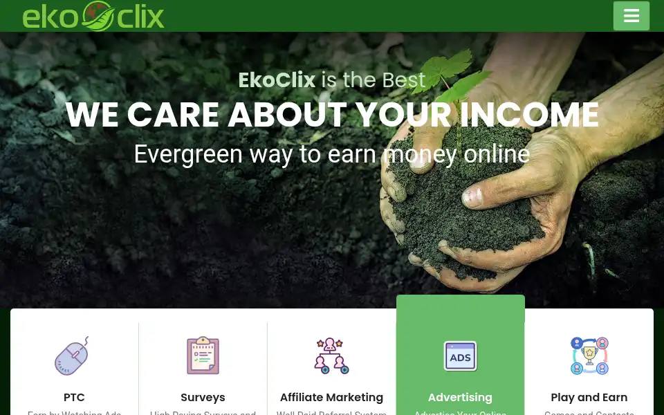 Screenshot of ekoclix.com