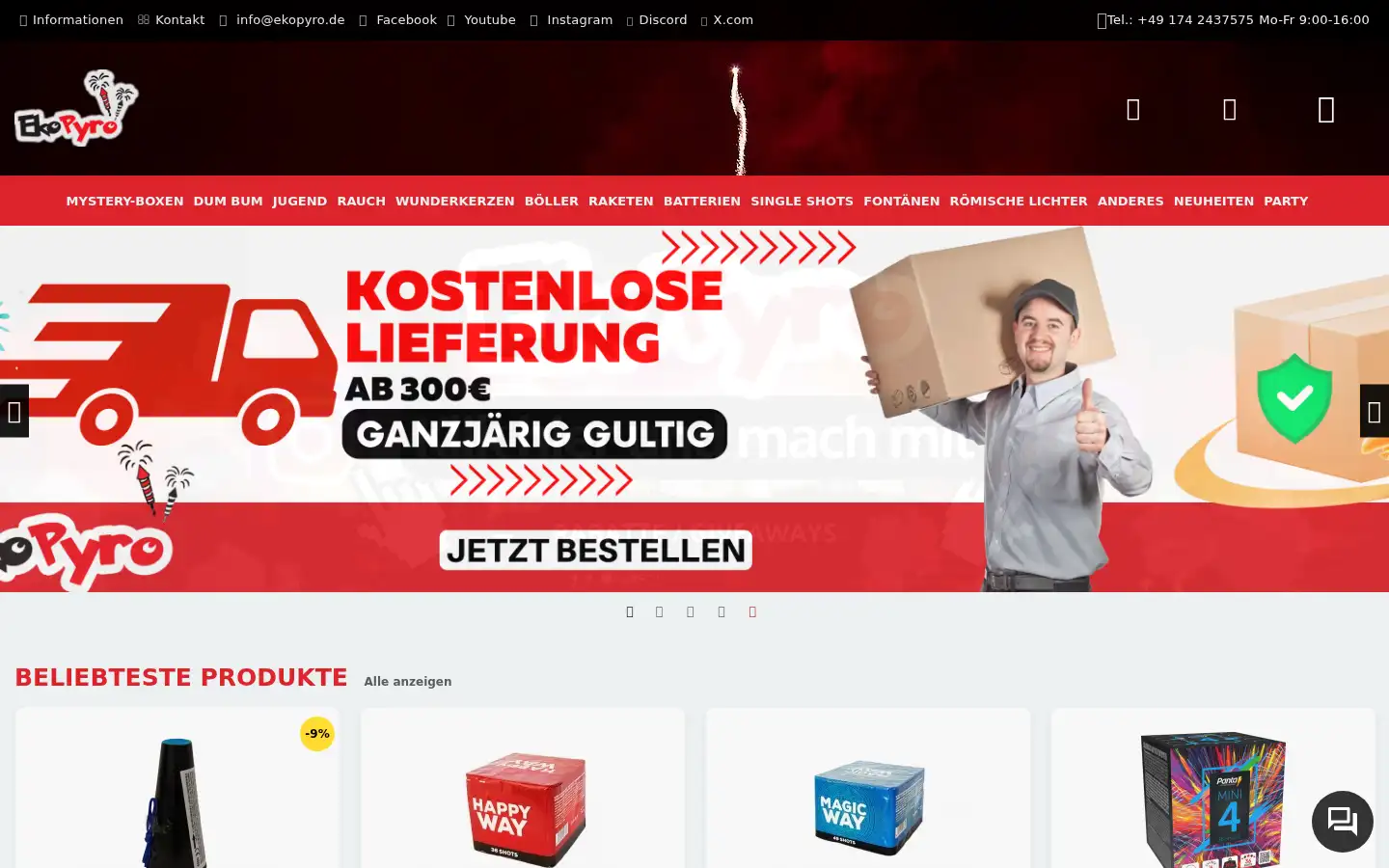 Screenshot of ekopyro.de