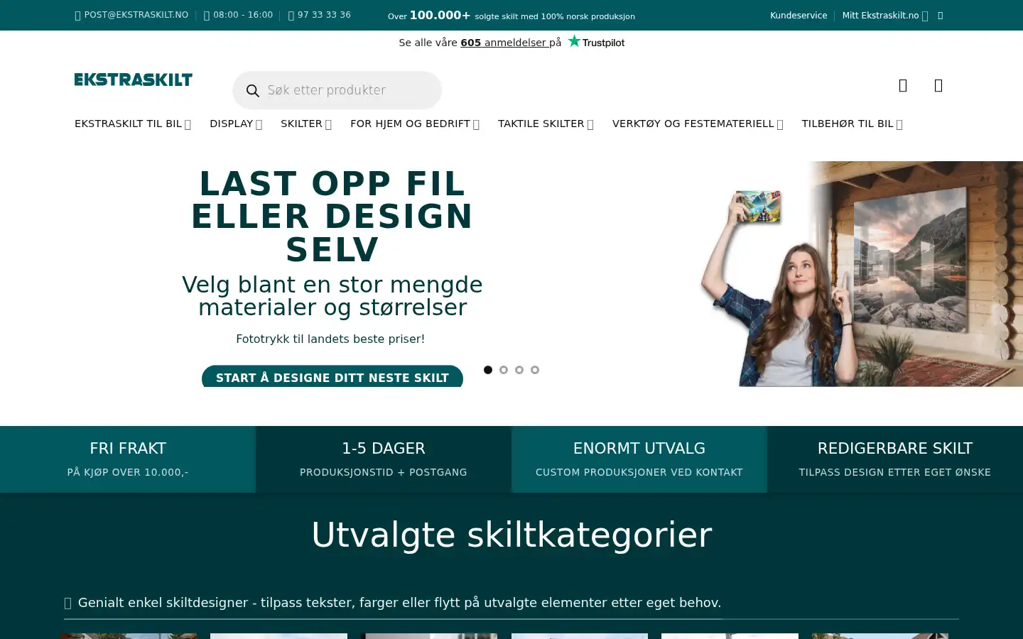 Screenshot of ekstraskilt.no