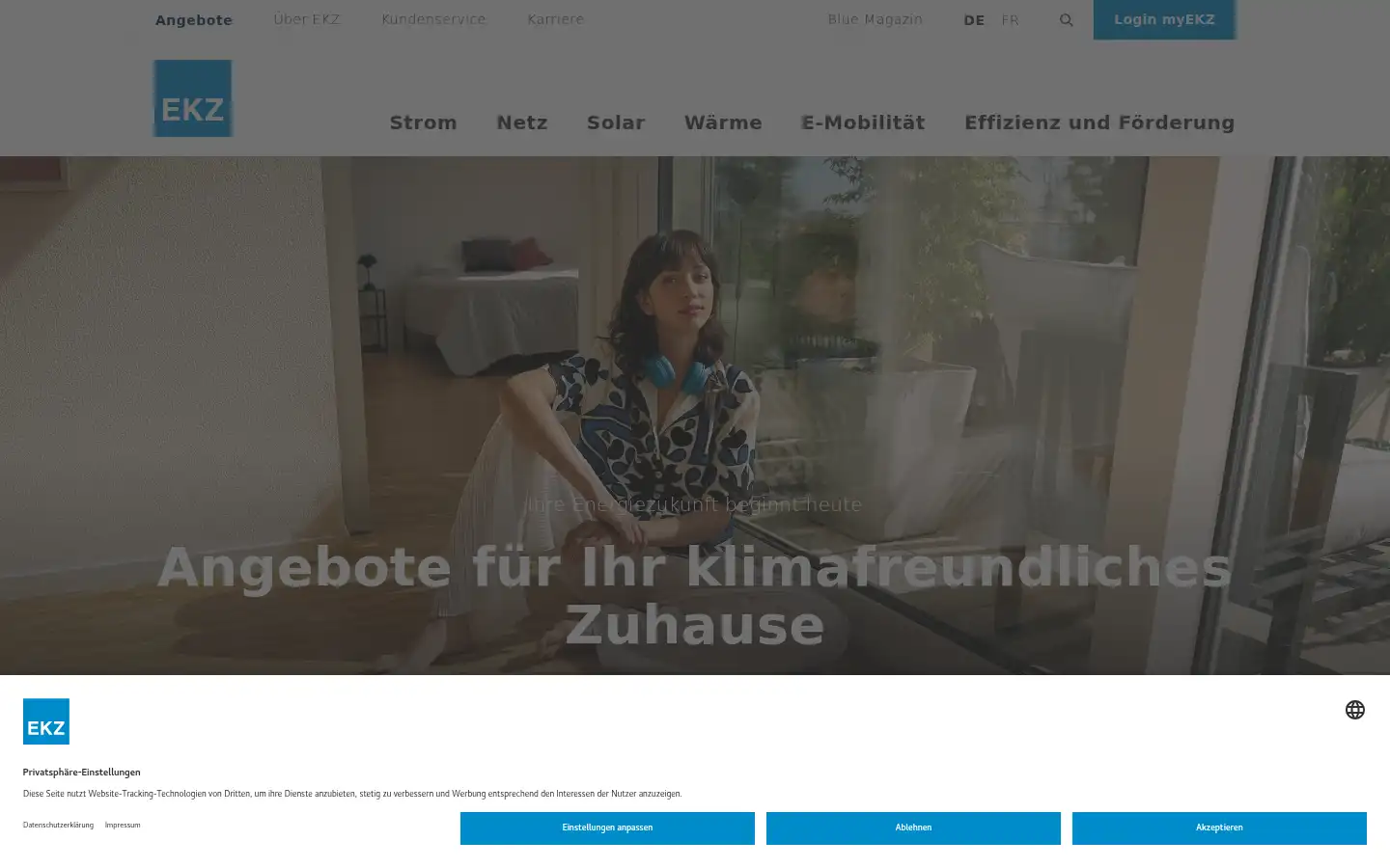 Screenshot of ekz.ch