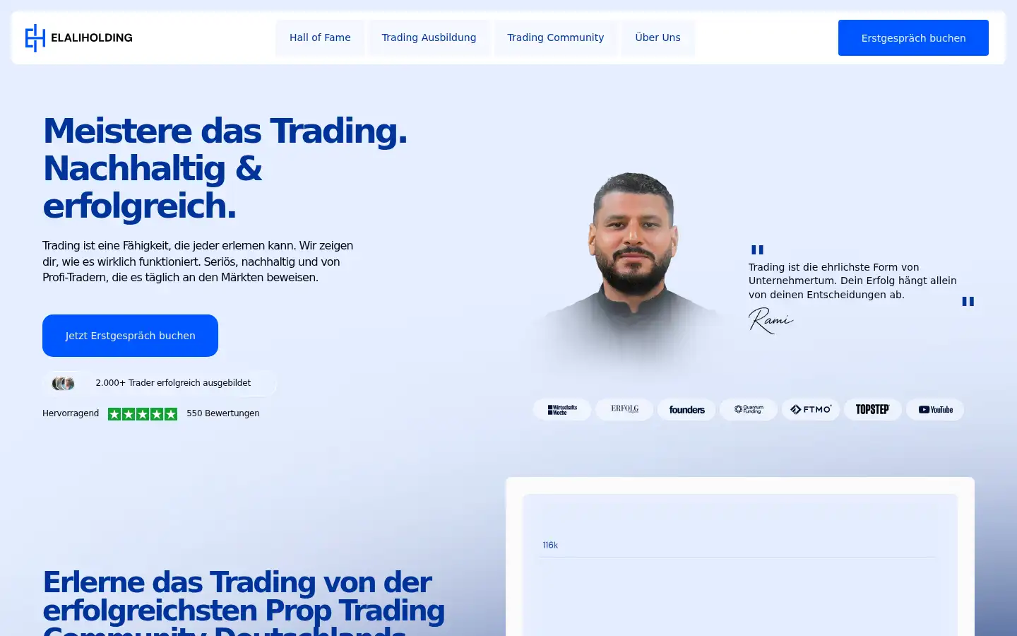 Screenshot of elaliholding.com