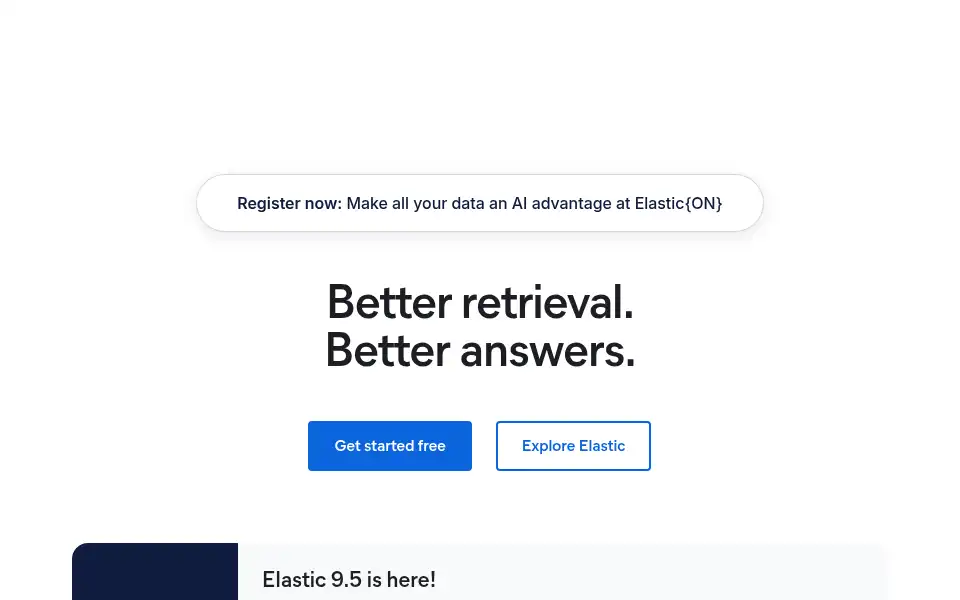 Screenshot of elastic.co
