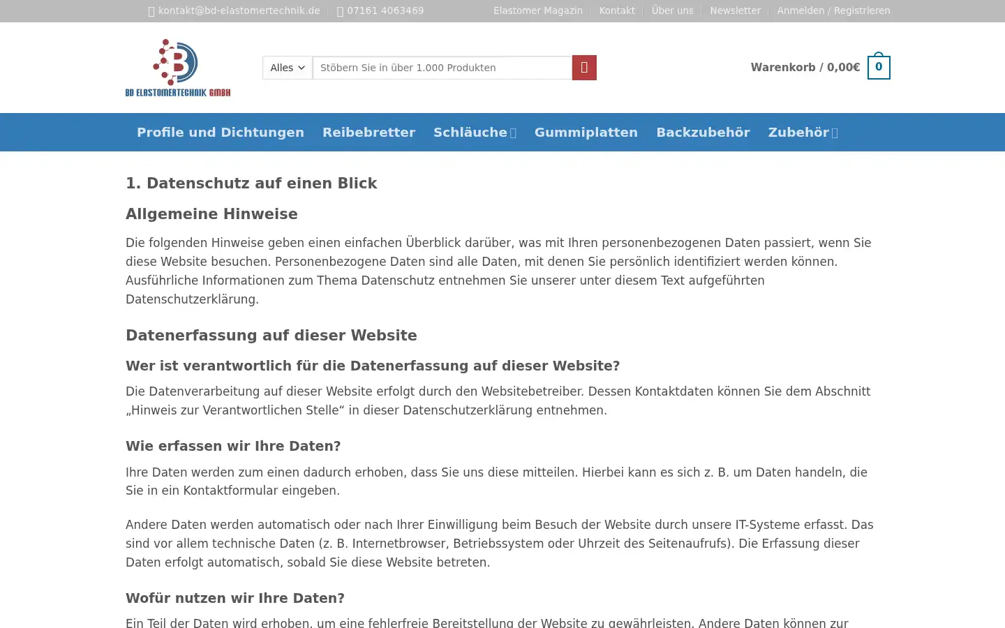 Screenshot of elastomer24.de