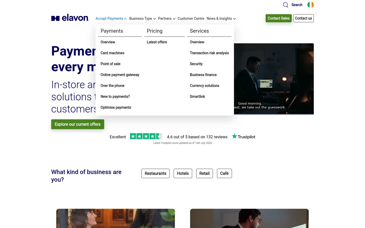 Screenshot of elavon.ie