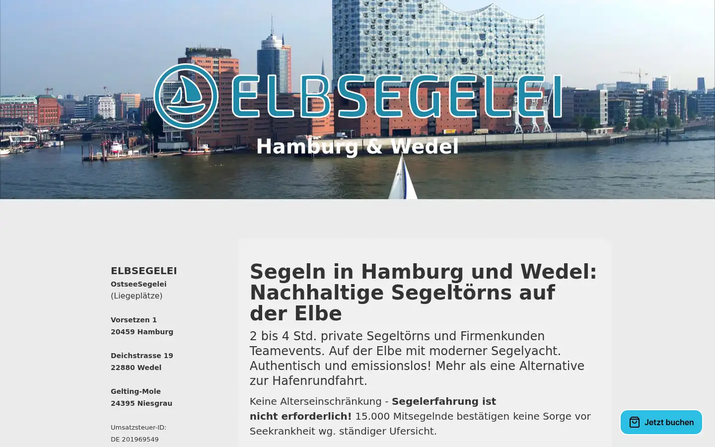 Screenshot of elbsegelei.de