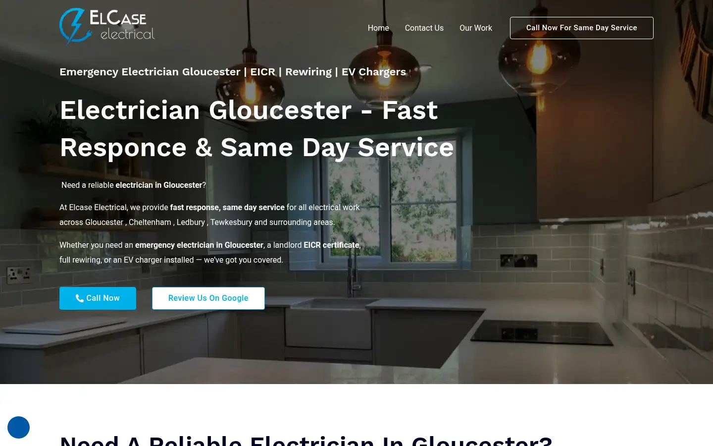 Screenshot of elcase-electrical.co.uk