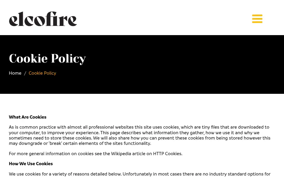 Screenshot of elcofire.com