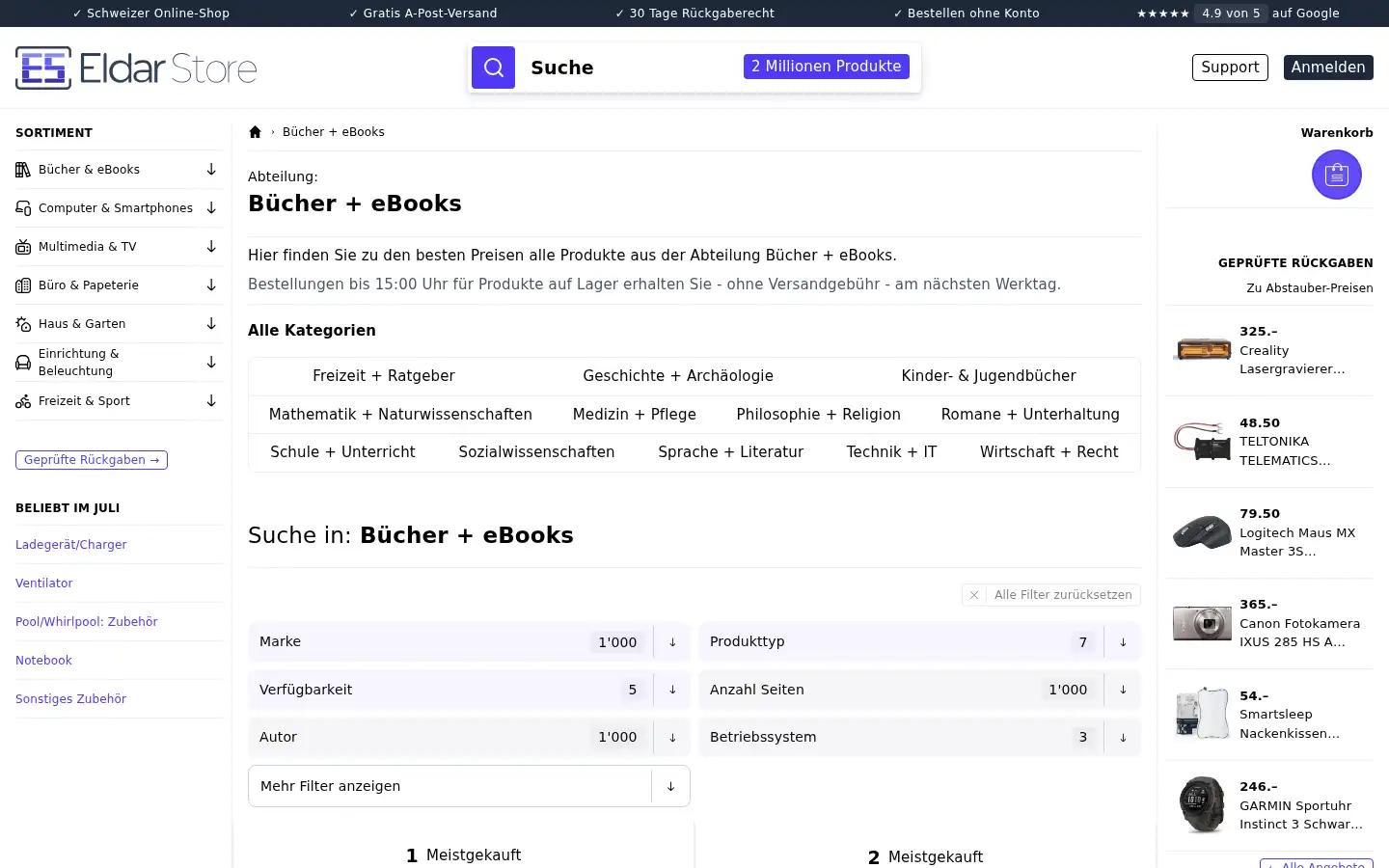 Screenshot of eldar.ch