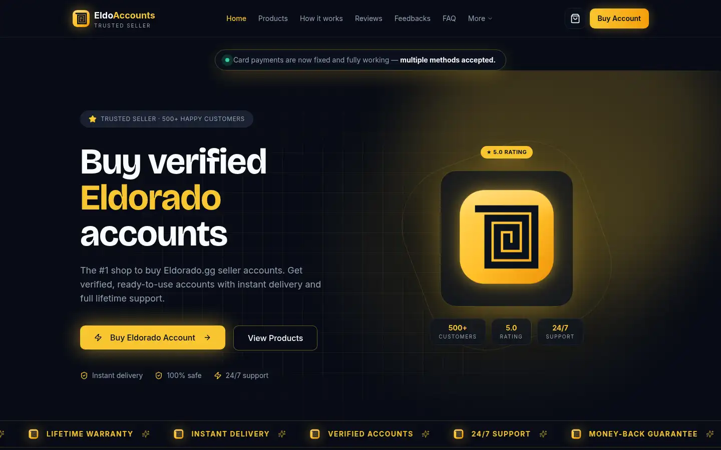 Screenshot of eldoaccounts.net