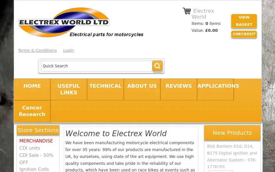 Screenshot of electrexworld.co.uk