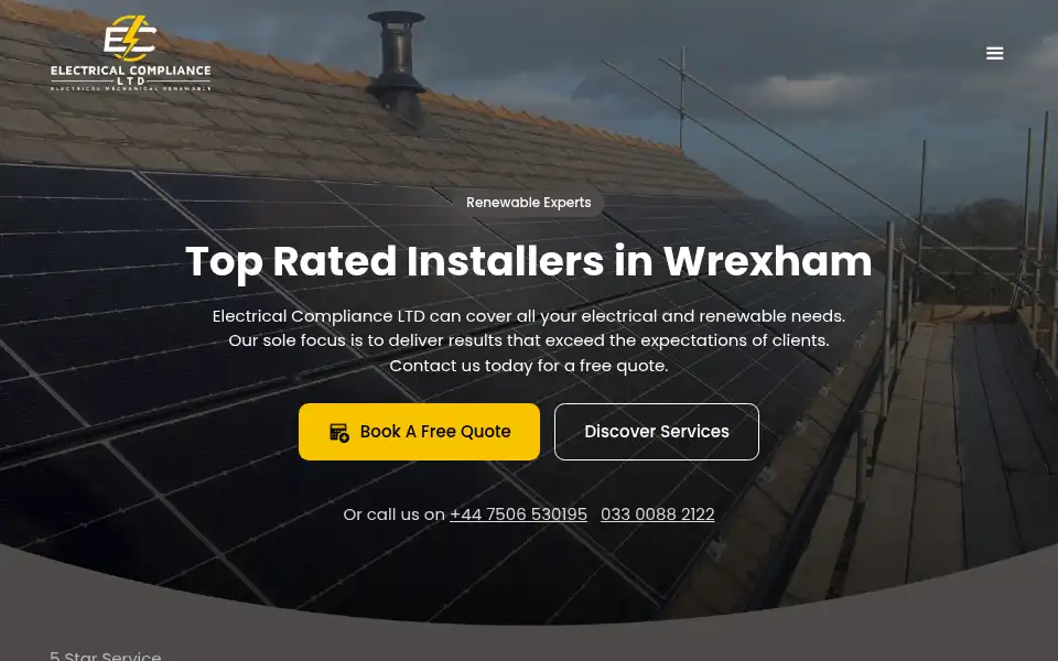 Screenshot of electricalcomplianceltd.co.uk