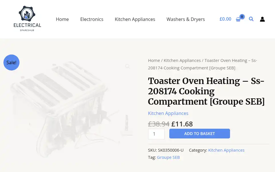 Screenshot of electricalspareshub.com