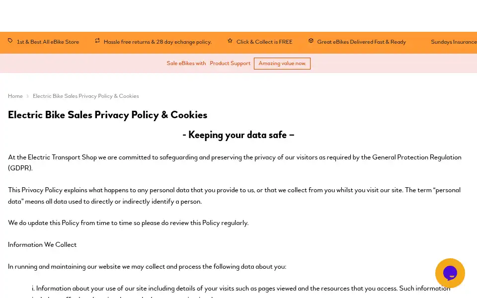 Screenshot of electricbikesales.co.uk