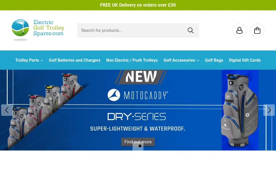 Screenshot of electricgolftrolleyspares.com