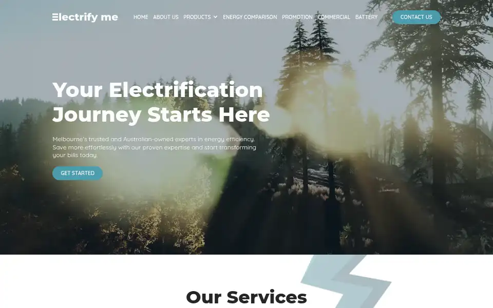 Screenshot of electrifymeau.com.au