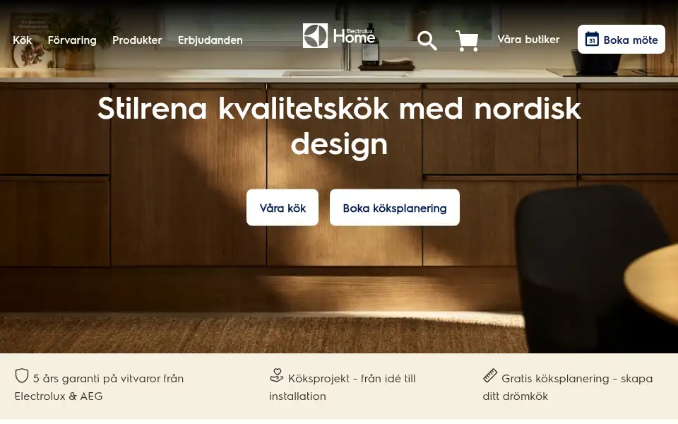Screenshot of electroluxhome.se
