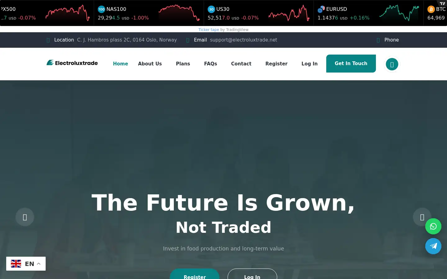 Screenshot of electroluxtrade.net