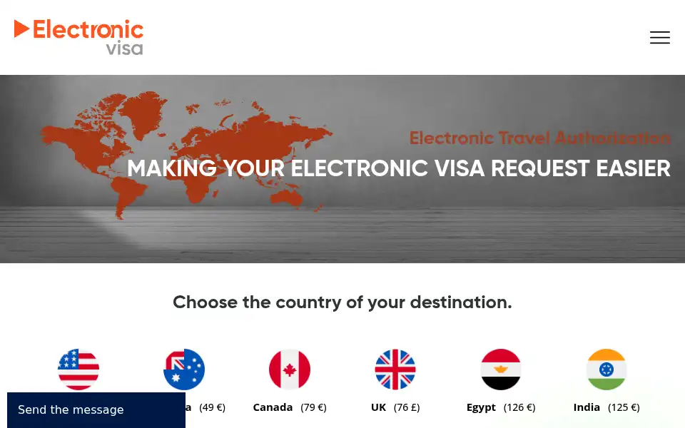Screenshot of electronic-visa.com