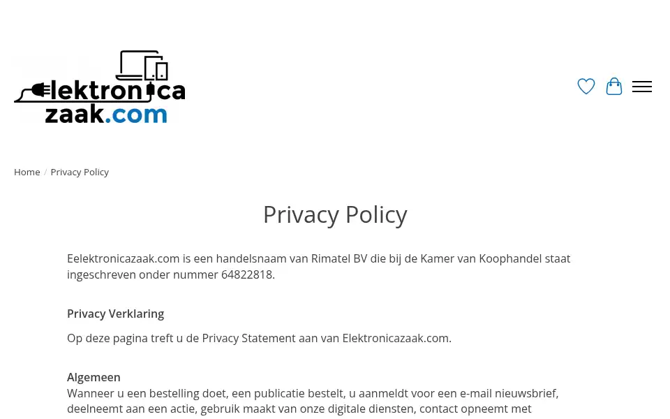 Screenshot of electronicazaak.com