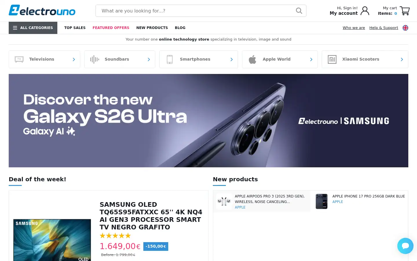 Screenshot of electrouno.es