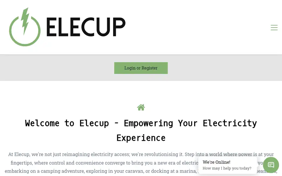 Screenshot of elecup.co.uk