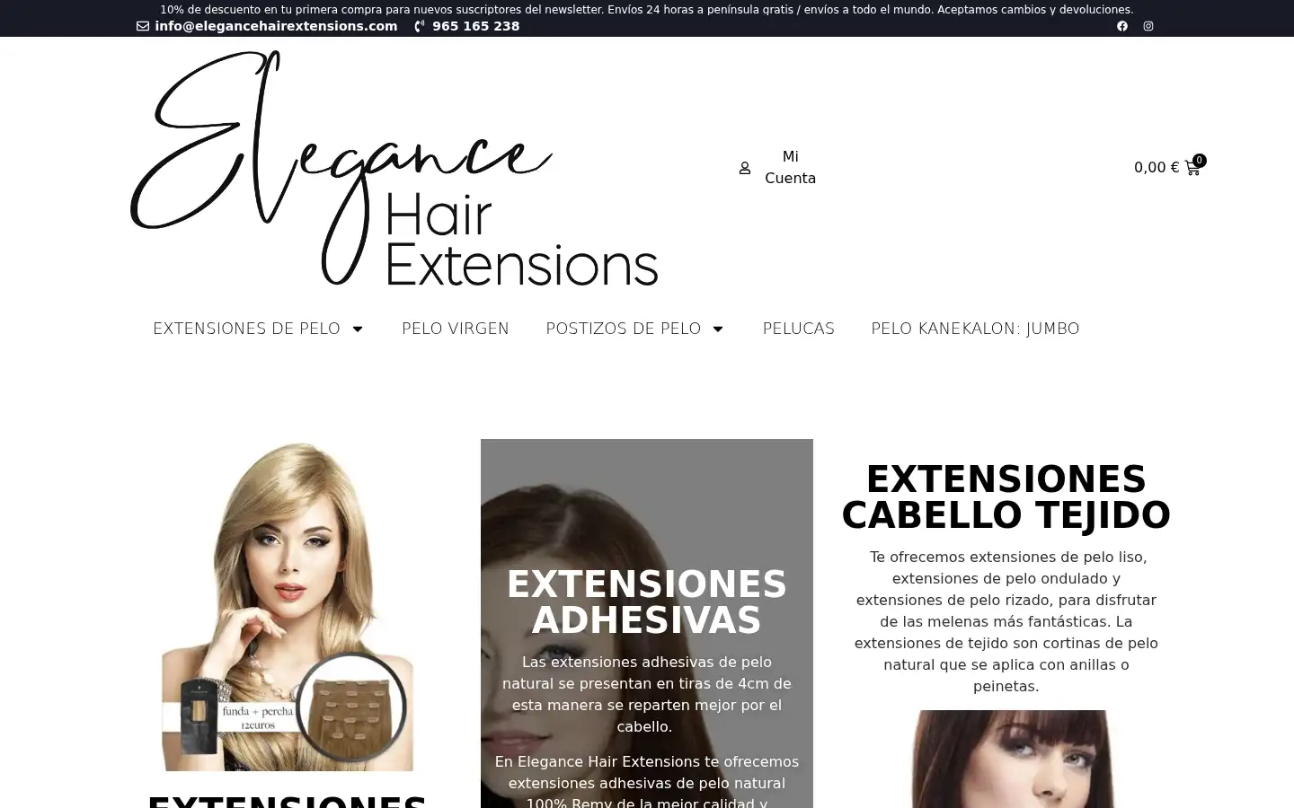 Screenshot of elegancehairextensions.es