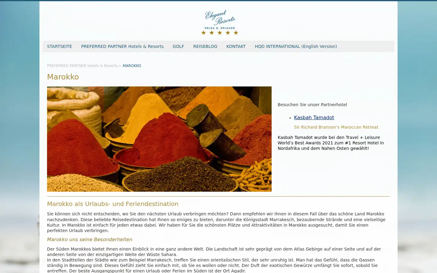 Screenshot of elegant-resorts.ch