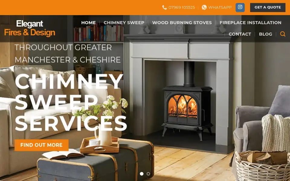 Screenshot of elegantfires.co.uk