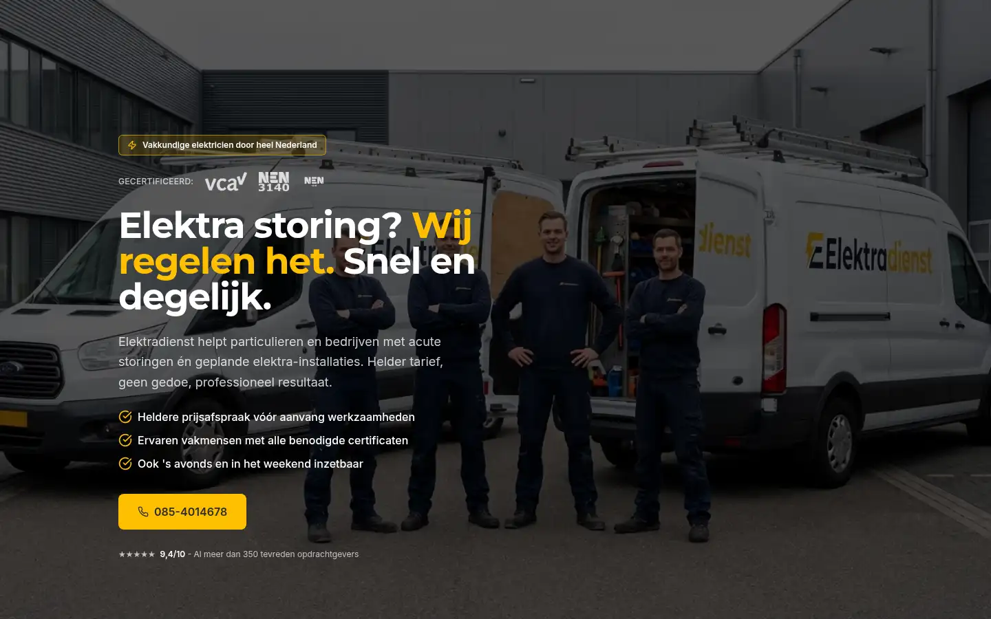 Screenshot of elektradienst.nl