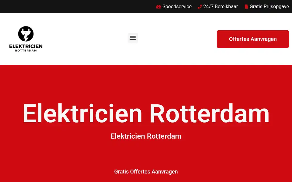 Screenshot of elektricienrotterdam.com