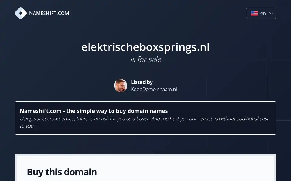 Screenshot of elektrischeboxsprings.nl