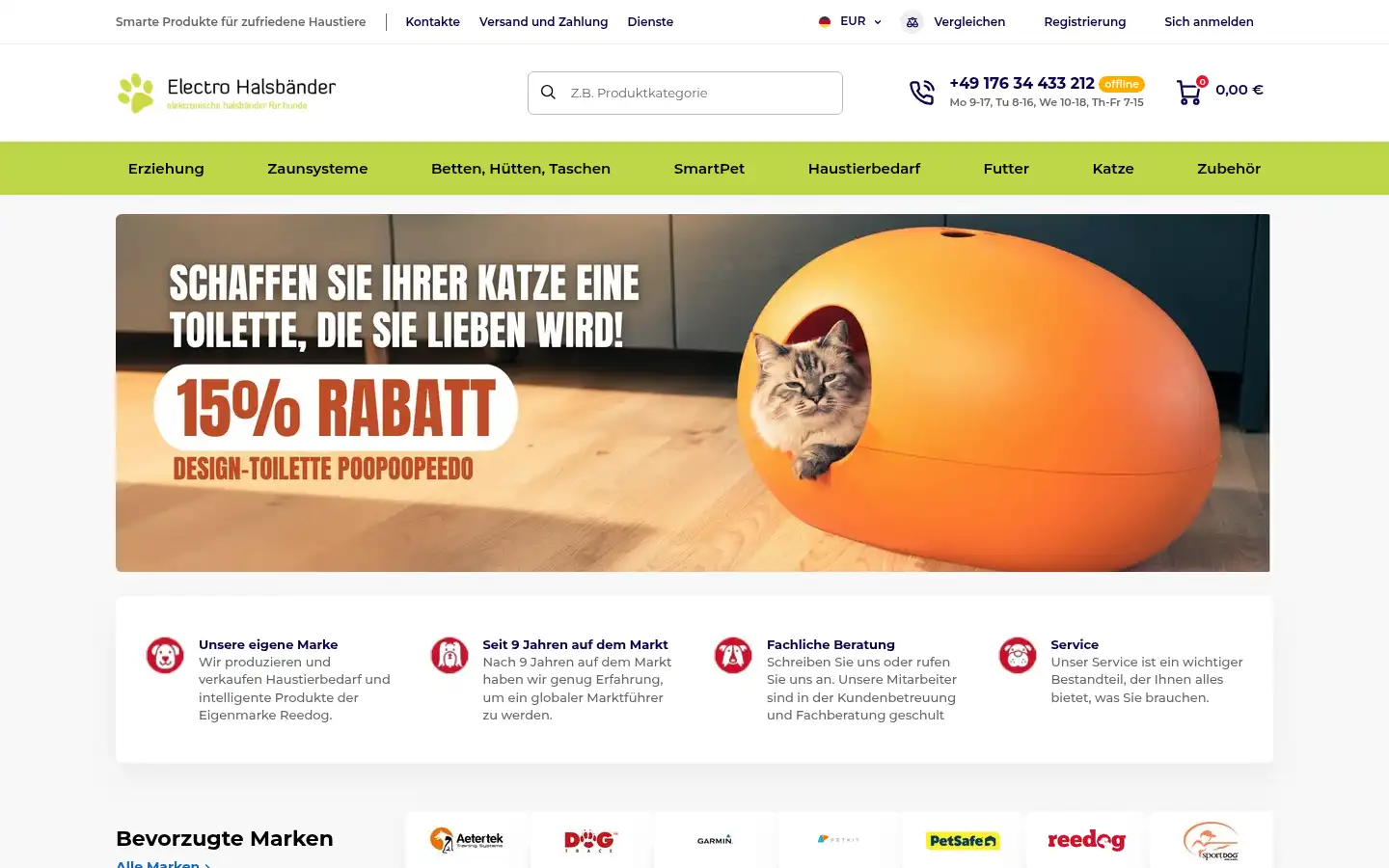Screenshot of elektro-halsbander.de