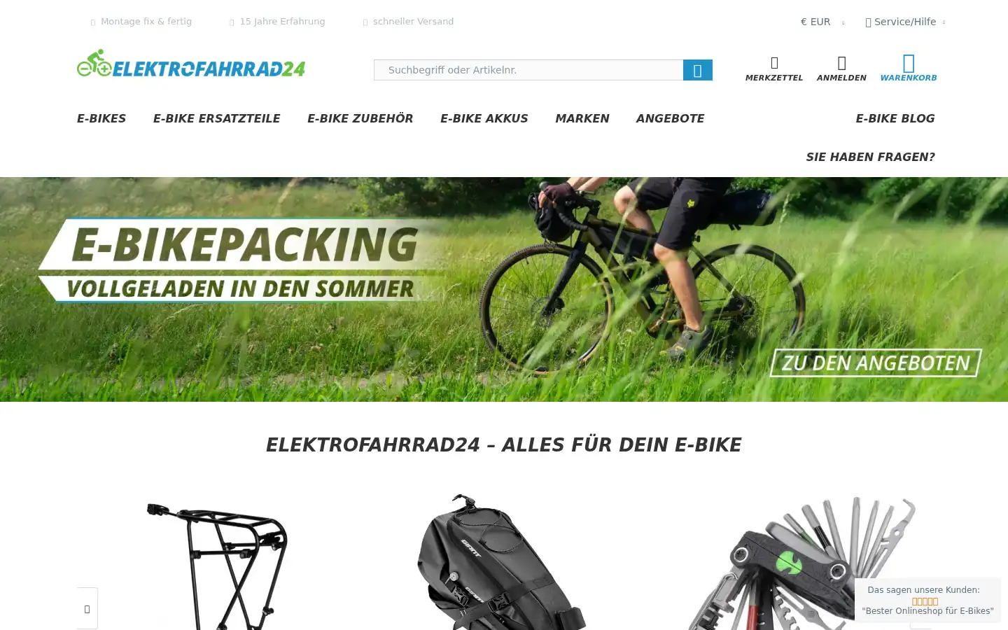 Screenshot of elektrofahrrad24.de