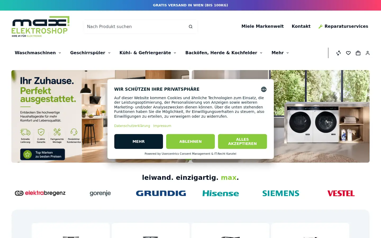Screenshot of elektromax.at