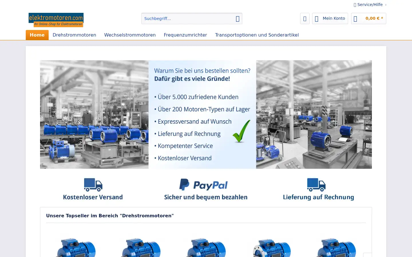 Screenshot of elektromotoren.com