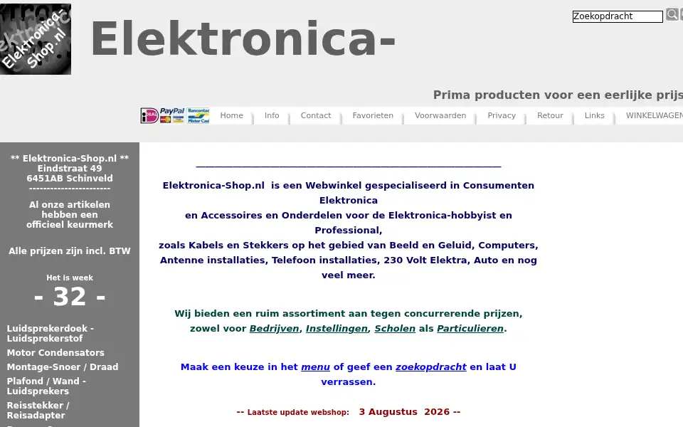 Screenshot of elektronica-shop.nl