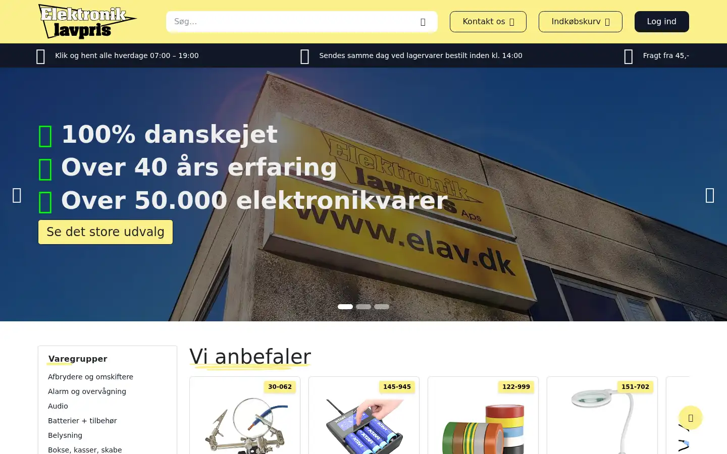 Screenshot of elektronik-lavpris.dk