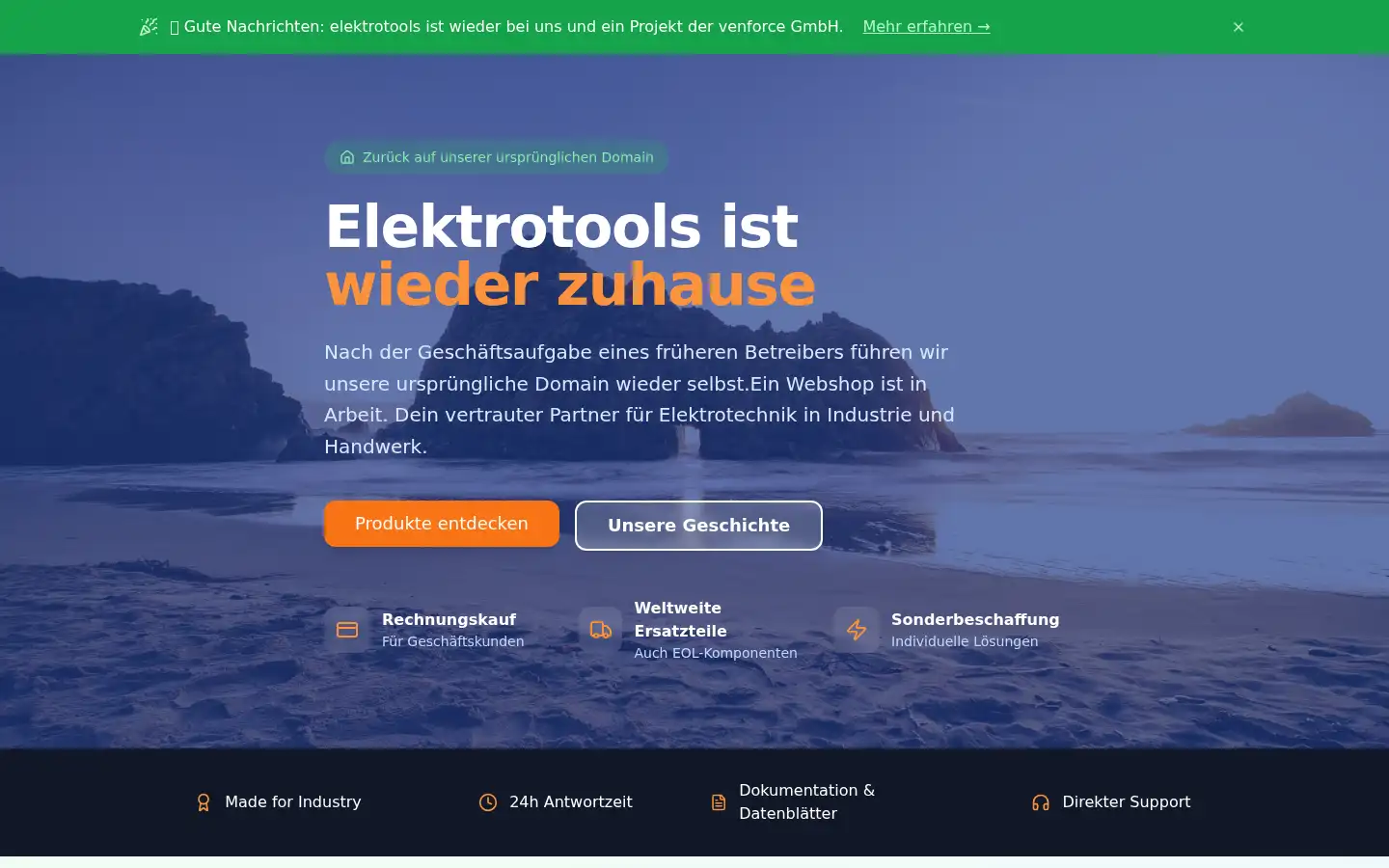 Screenshot of elektrotools.de