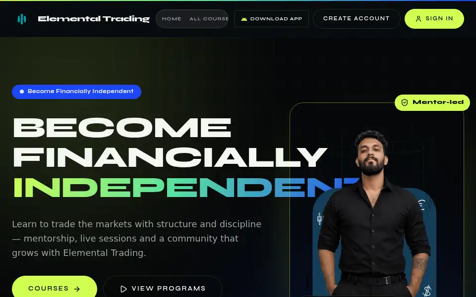 Screenshot of elementaltrading.in