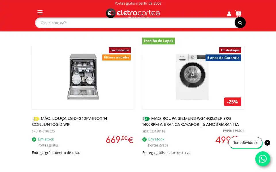 Screenshot of eletrocortes.pt