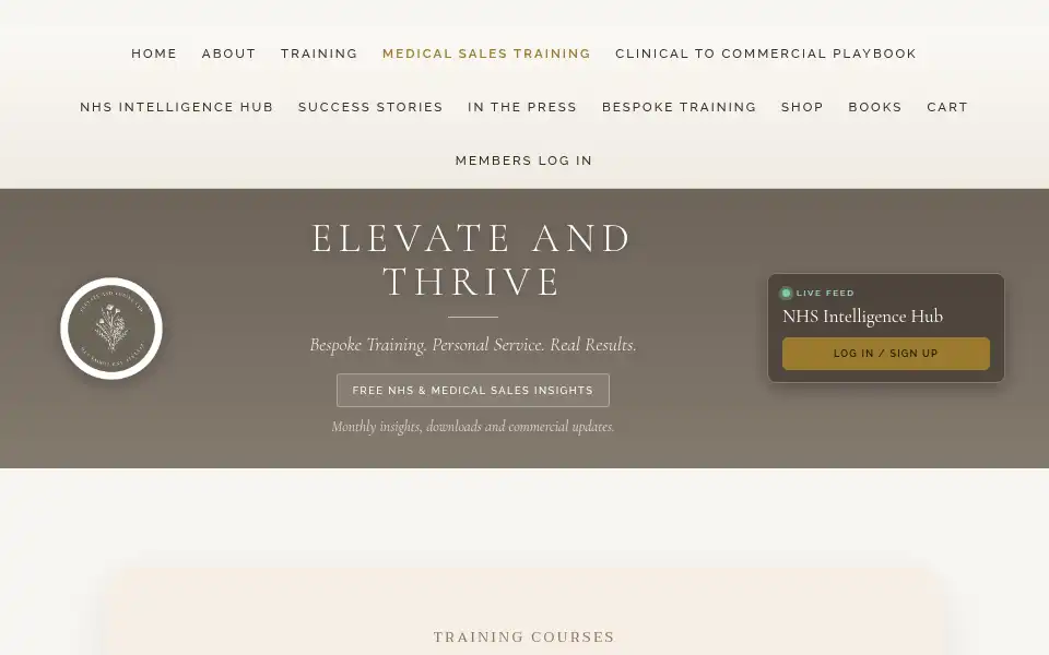 Screenshot of elevateandthrive.uk