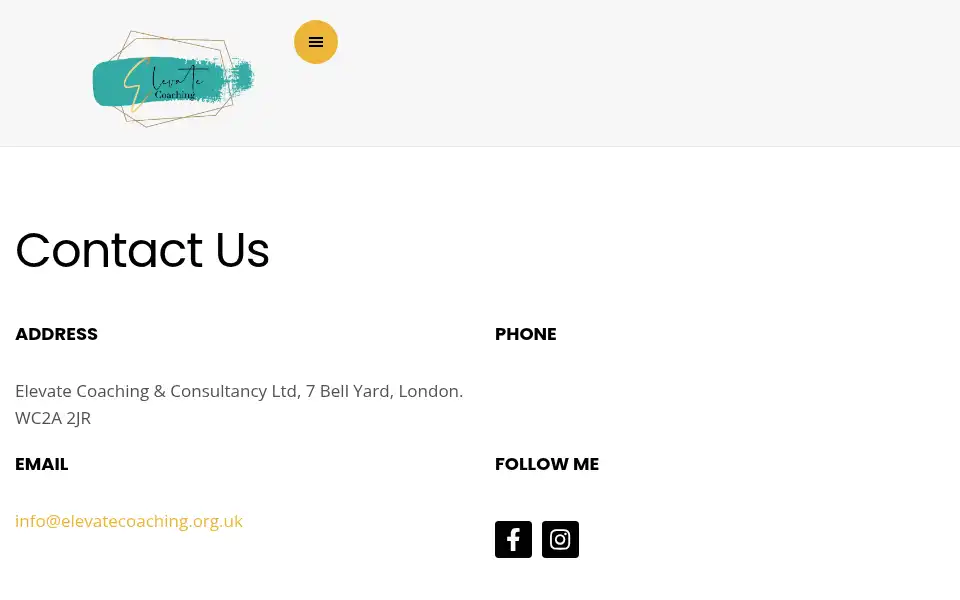 Screenshot of elevatecoaching.org.uk